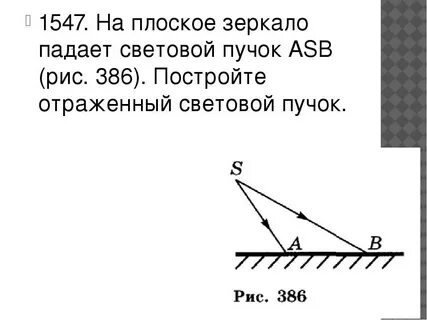 Начертите отраженный луч