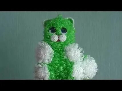 Котик мочалка игрушка крючком