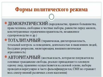 Современными формами правления являются