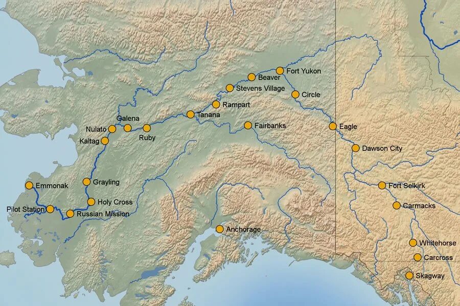 В какой океан впадает река юкон. Бассейн реки Юкон. Река Юкон на карте. Река Юкон на карте Северной Америки.