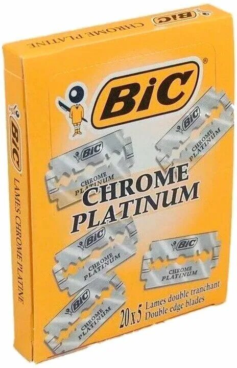 Сменные лезвия BIC Platinum. Лезвия для т-образного станка BIC Chrome Platinum. Лезвия BIC Chrome Platinum 100 шт. BIC лезвия для станка карта 20шт.