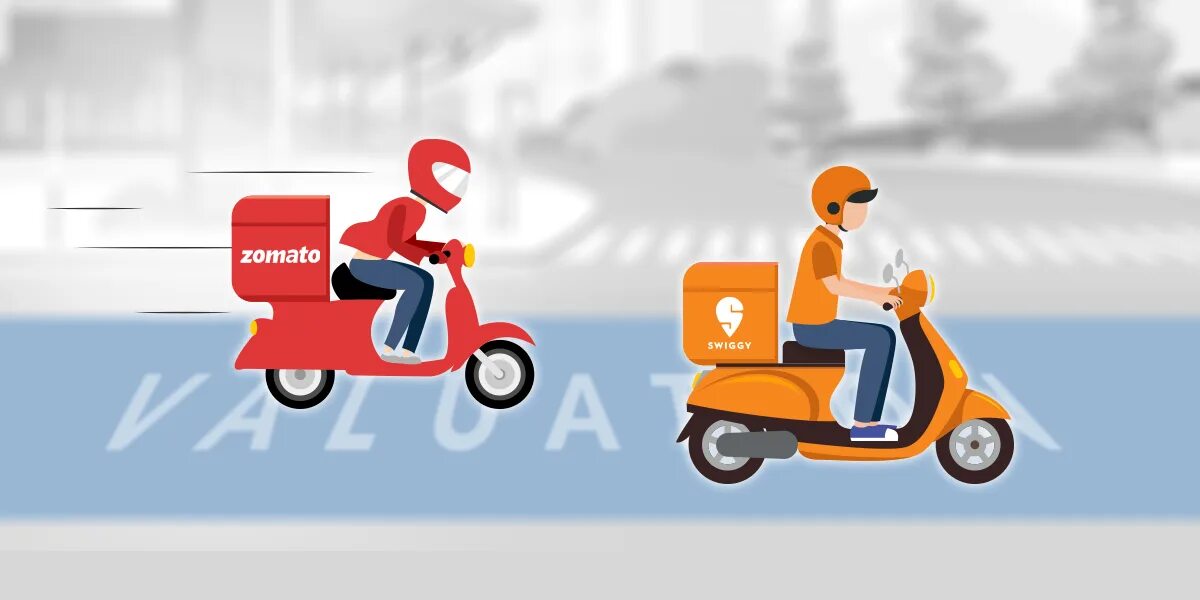 Delivering time. Swiggy logo.