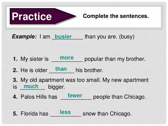 Complete sentences примеры. Superlative sentences. Comparatives example sentences. Compare the sentences. Write sentences use comparative