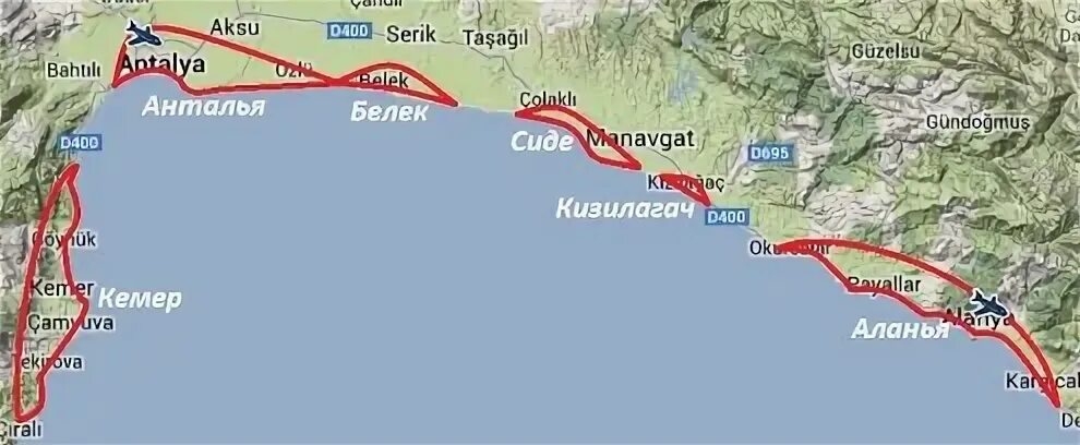 Кемер сколько от аэропорта. Карта Анталийского побережья Турции. Карта Средиземного побережья Турции. Курорты Анталийского побережья Турции на карте. Курорты Анталийского побережья Турции.