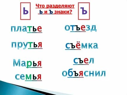 Ь и ъ примеры слов