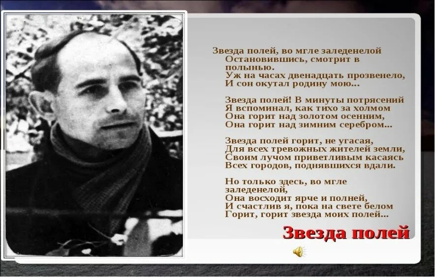 Что вдохновило рубцова назвать стихотворение звезда полей. Н М рубцов стих звезда полей.