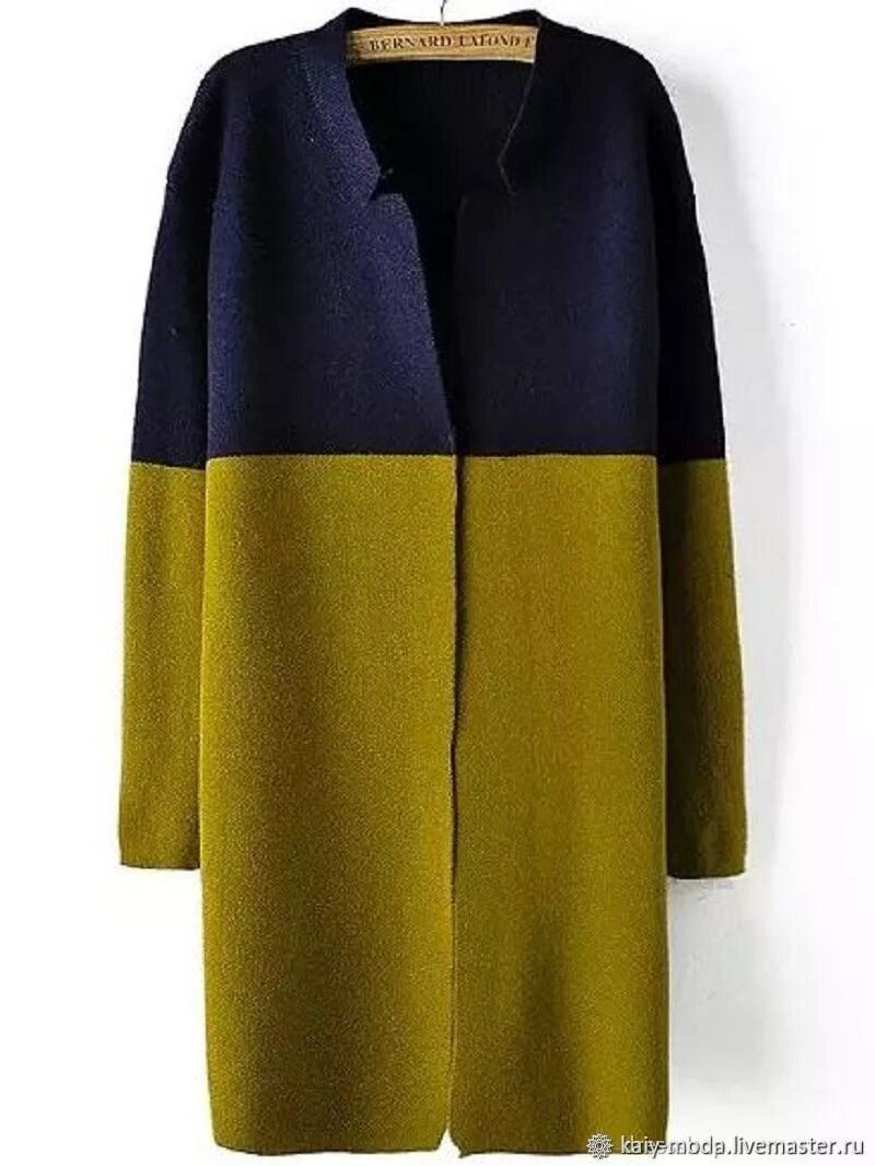 Пальто двухцветное. Двухцветное пальто женское. Комбинированное пальто женское. Кардиган из лодена.