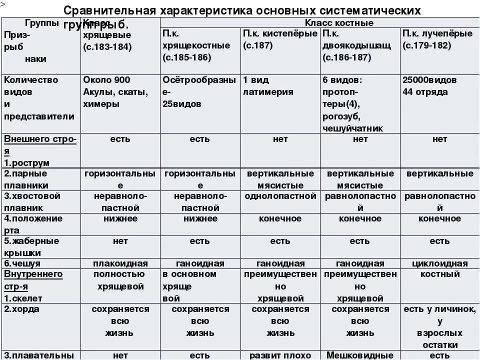 Рыбы сравнение таблица. Таблица по биологии 7 класс общая характеристика рыб. Таблица по биологии 7 класс характеристика основных групп рыб костные. Сравнительная характеристика основных систематических групп рыб. Таблица по биологии 7 класс характеристика рыб.