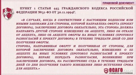 Статья гк о заключении договора