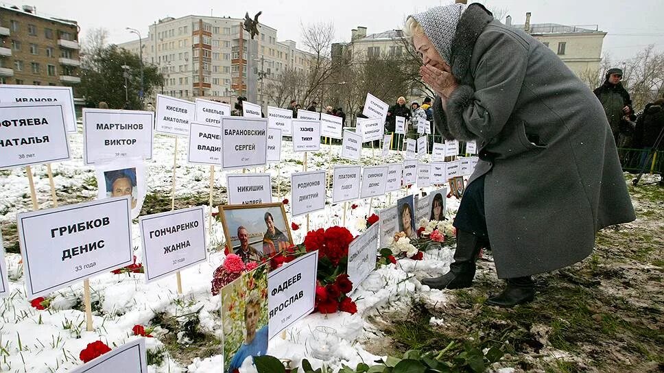 Списки опознанных погибших при теракте. Норд-ОСТ теракт на Дубровке. Теракт на Дубровке («Норд-ОСТ») (23.10.2002 — 26.10.2002, Россия).