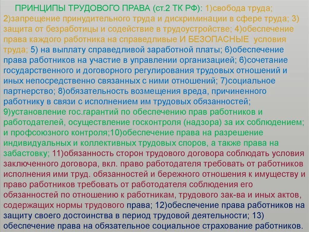 Свобода труда работодателей. Принцип свободы труда. Свобода труда запрещение принудительного труда Трудовое право.