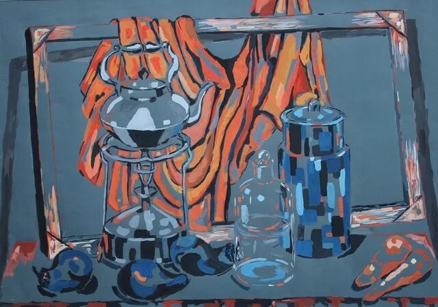 Композиция программа. Декоративный натюрморт, училище рериха. станковая композиция строгановка. стилизованный натюрморт. стилизация натюрморта.