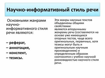 Доклад это какой стиль текста