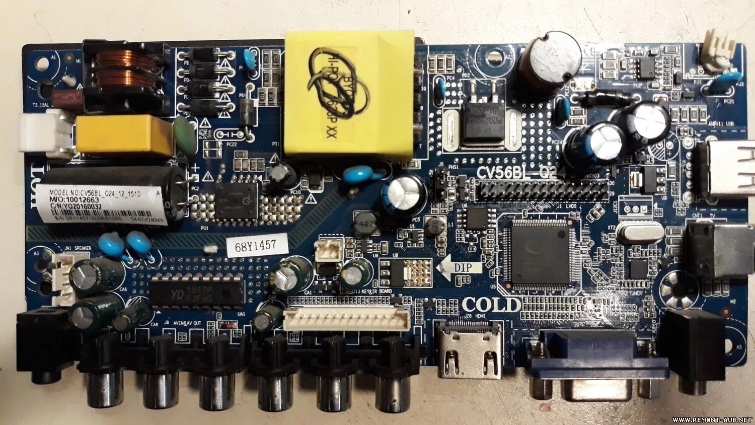 Схема платы телевизора cv56bl Прошивка ATA LED L2491 Шасси (Main Board): CV56BL-Q24