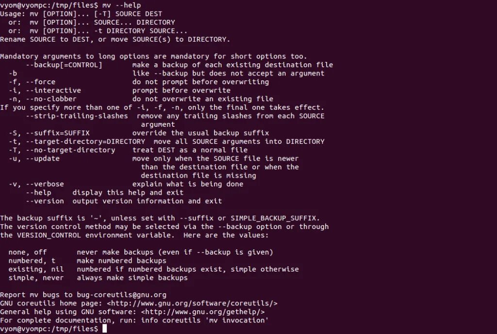 Mv linux