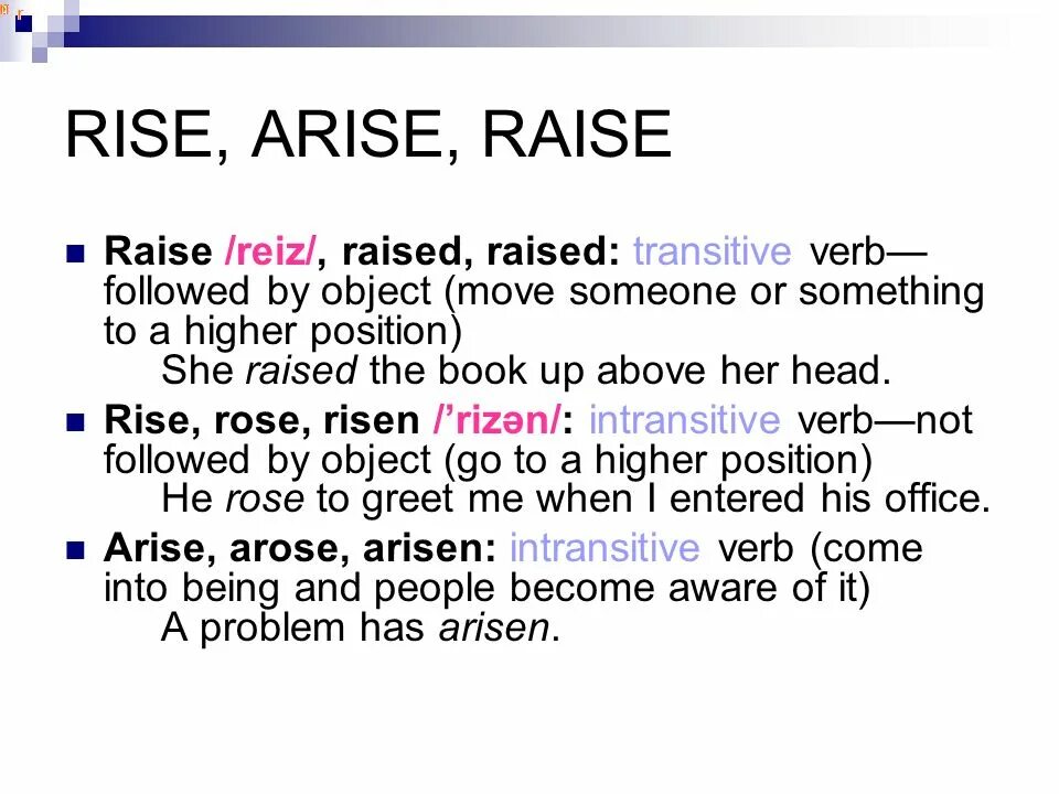 Rise rose risen как переводится. Rise raise Arise. Rise raise разница. Rise Arise разница. Rise raise Arise Arose разница.