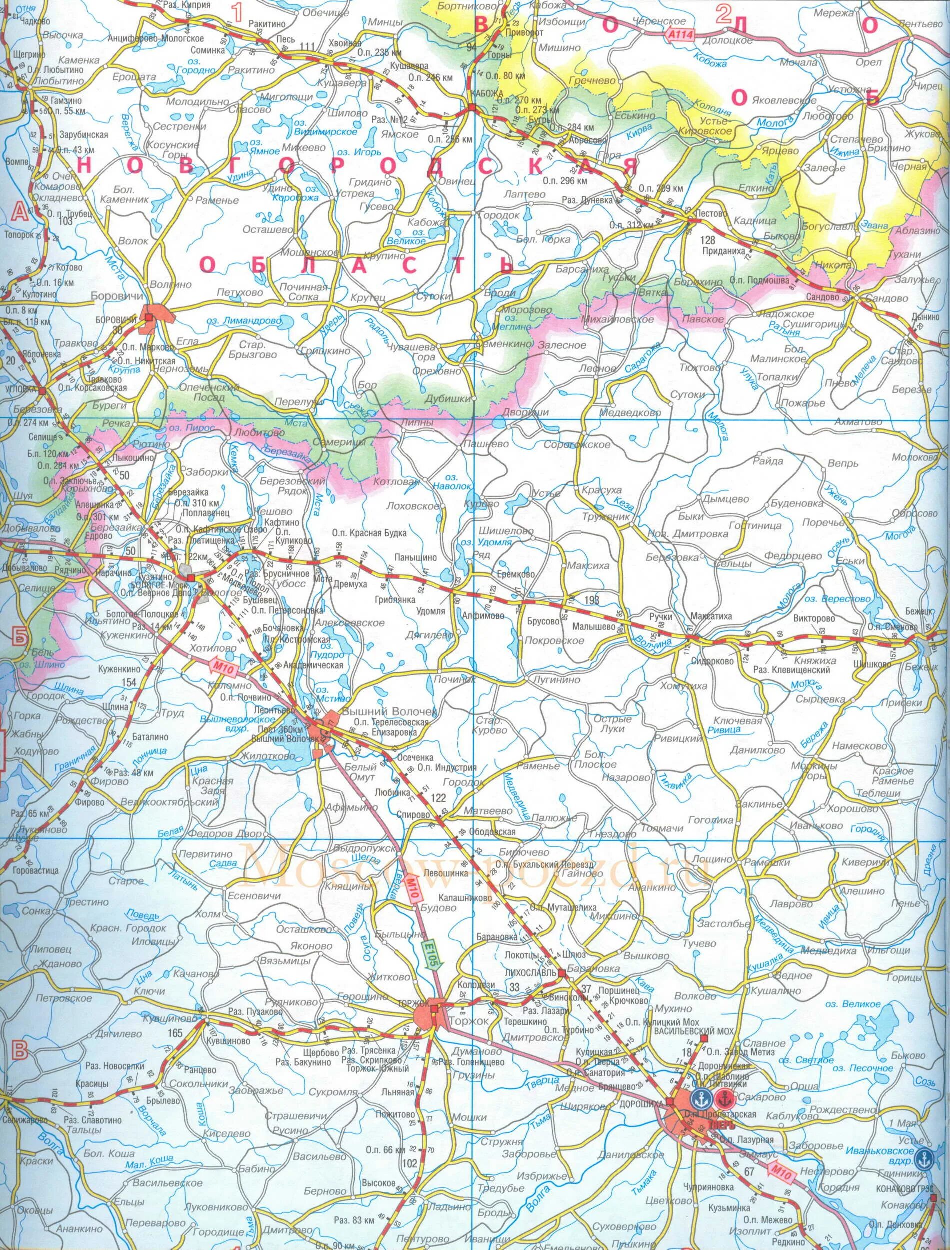 Карта станций тверь