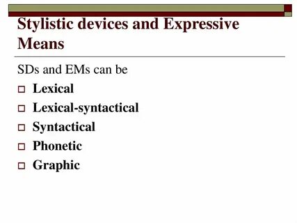 Expressive stylistic devices
