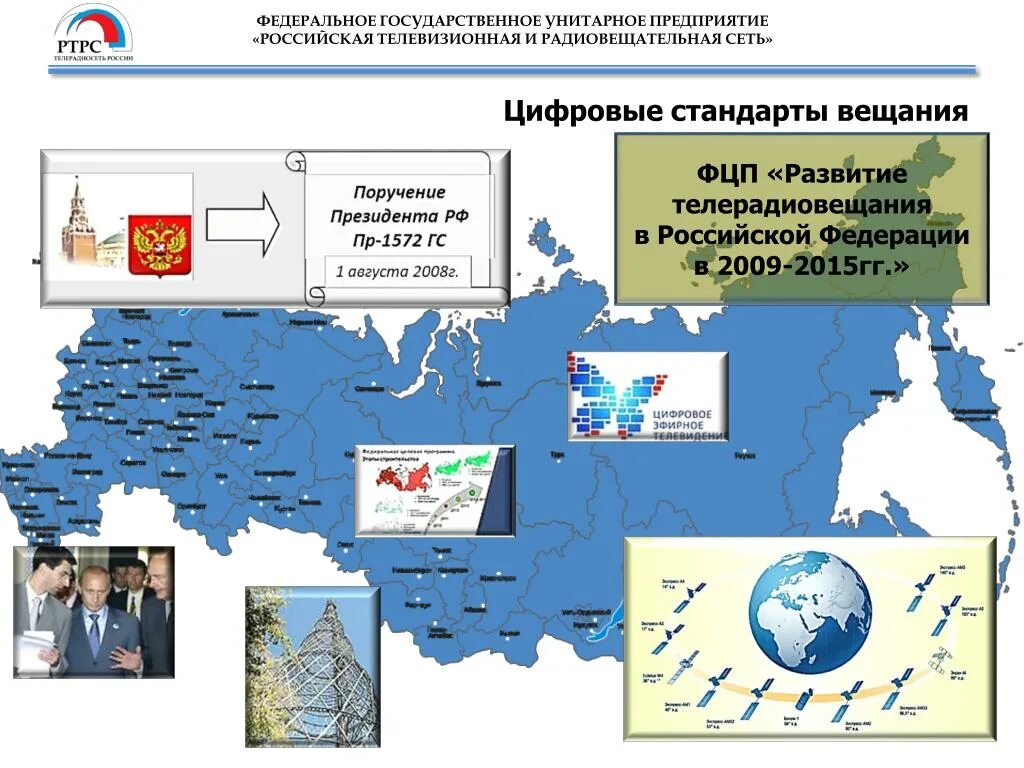 Федеральные сети рф. ФГУП РТРС. Структура ФГУП РТРС. ФГУП «Российская телевизионная и радиовещательная сеть». Схема организации вещания РТРС.