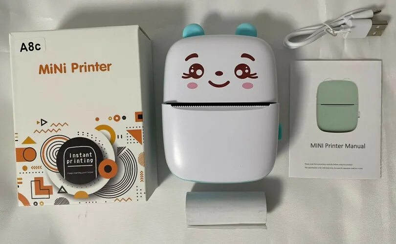 Детский мини термо принтер блютуз Mini Printer / портативный карманный принтер д