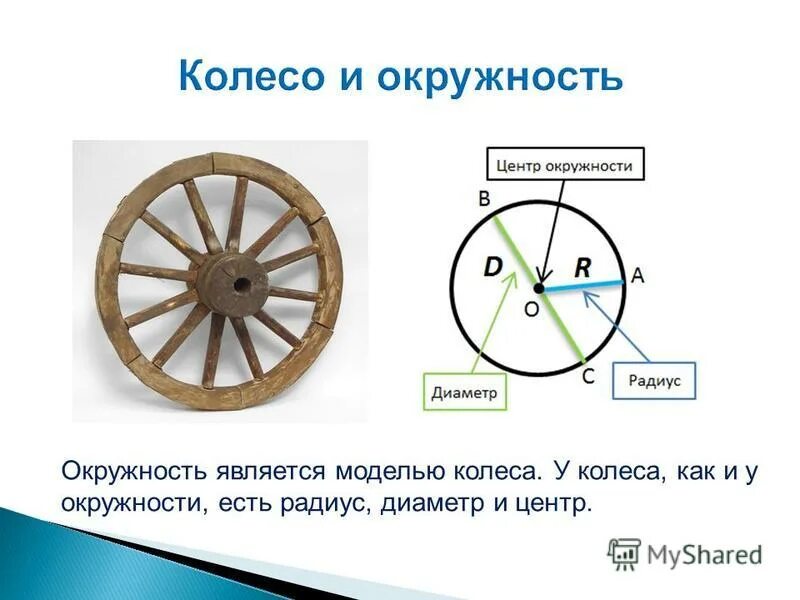 Диаметр окружности с центром 0. Колеса как окружность. Колеса измеряются в радиусе или диаметре. Радиус или диаметр колеса. Окружность, круг и колеса.
