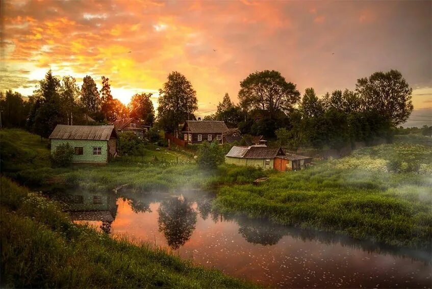 Village на русском языке. Река Вышний Пенская деревушка. Лето в деревне. Природа деревня. Красивая природа в деревне.