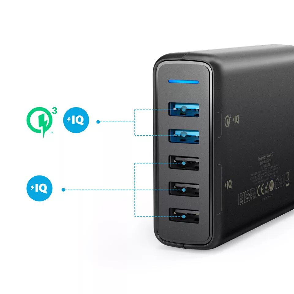 Сетевая зарядка Anker POWERPORT 5 USB. Зарядка quick charge 3.0. QC3.0 быстрая зарядка. СЗУ POWERPORT 2. Зарядное устройство usb 3.0