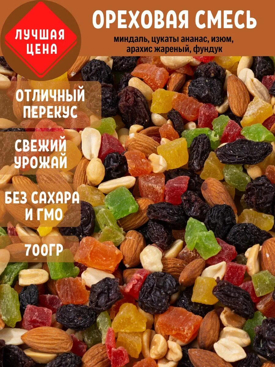 Фруктово Ореховая смесь. Ореховая смесь с цукатами и изюмом. Изюм 700г. Арахис Изюм цукаты калорийность. Смесь цукатов