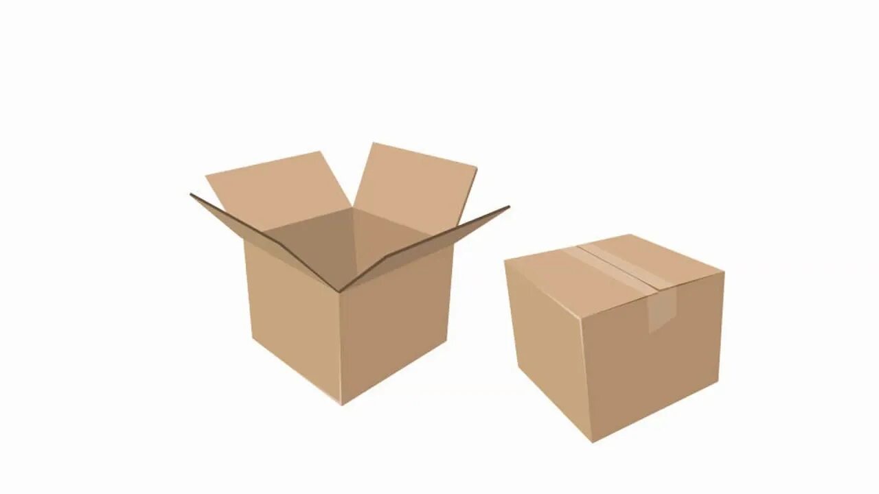 Открой коробку номер 3. Открытая коробка на белом фоне. Картонная коробка закрытая и открытая. Коробка открывается. Картонная коробка на белом фоне.