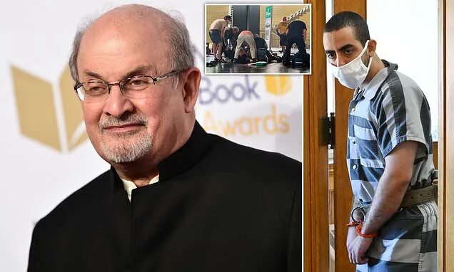 Салман рушди нападение. Salman Rushdie. Салман Рушди сатанинские. Салман Рушди после нападения.