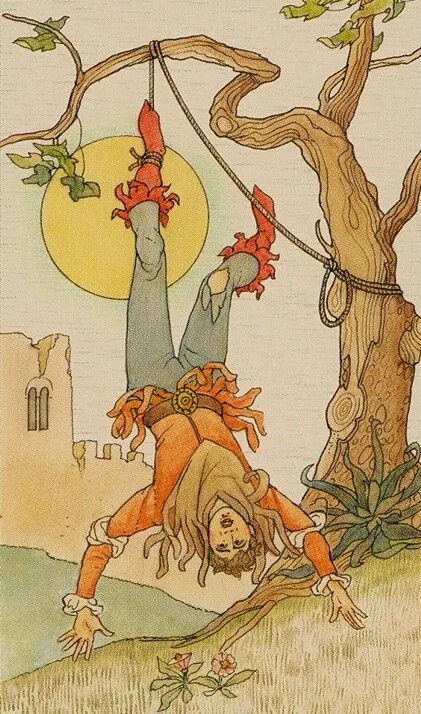 Повешенным таро значение дня. Таро висельник. карта таро висельник. таро 12 а карта повешенный. карта таро висельник перевернутый.