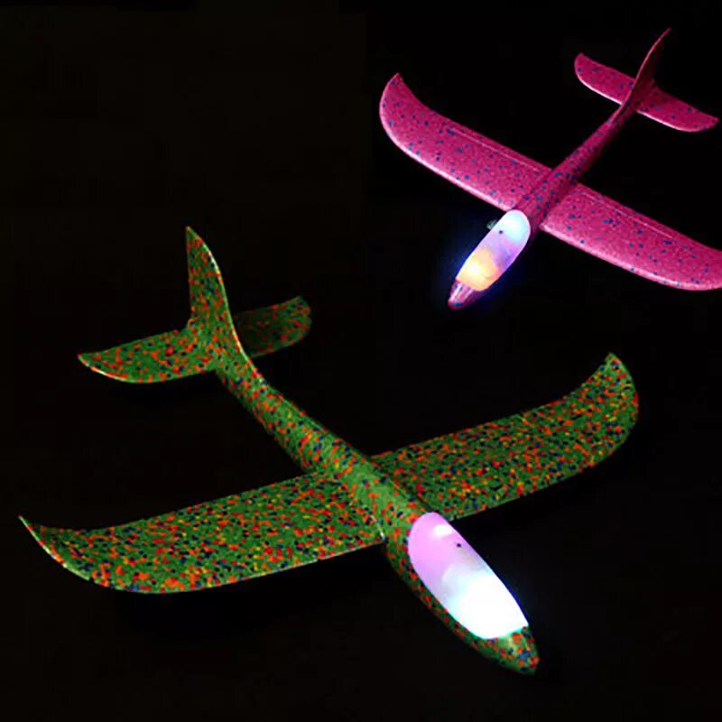 самолет метательный led 36см. красный самолет из пенопласта. светящийся самолет. игрушечный самолет светящийся. светящийся самолет.