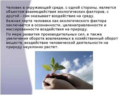 Влияние деятельности человека на среды жизни