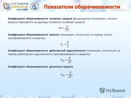 Коэффициент оборачиваемости средств в активах