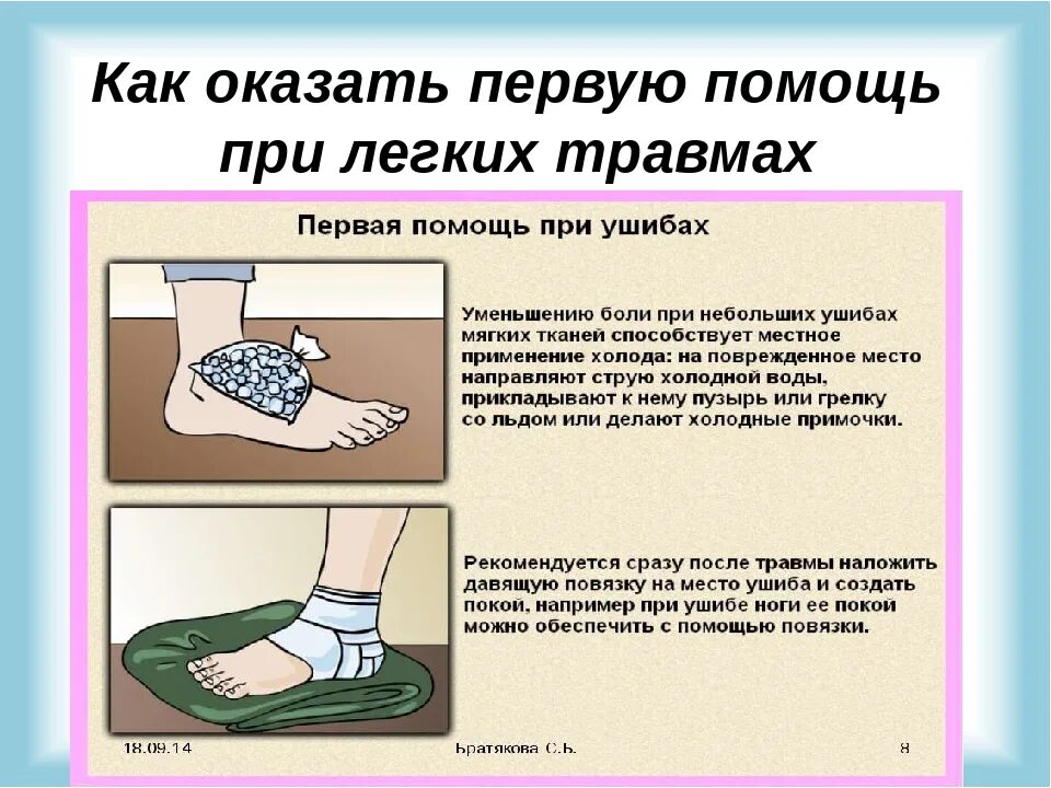 Ушиб нельзя. Окозание первый помощи прт ущипи. оказание первой помощи при травмах. оказание первой помощи при травмах и ушибах.