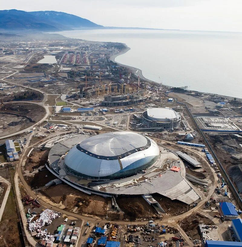 стадион фишт 2014. стройка сочи 2014. олимпийские объекты сочи 2014. стройка олимпийского парка в сочи. олимпийский парк в сочи стройка.