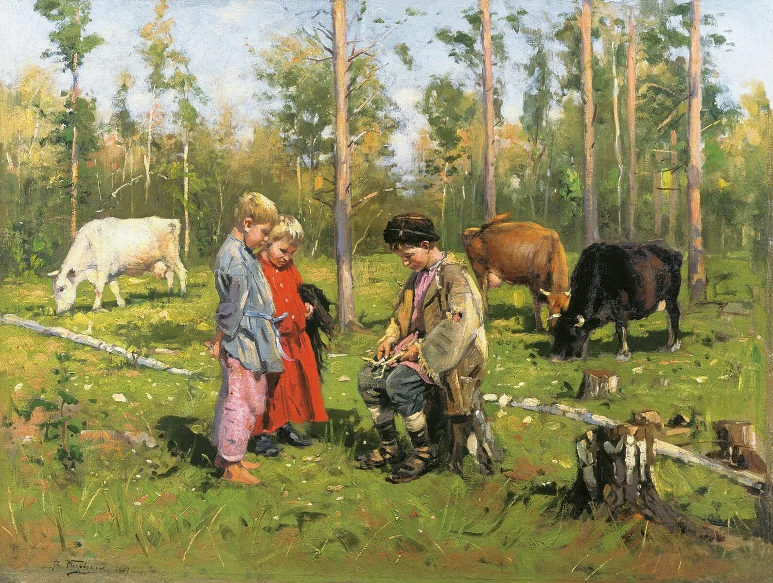 Маковский пастушки картина. Пастушки Маковский 1903. Рос художники