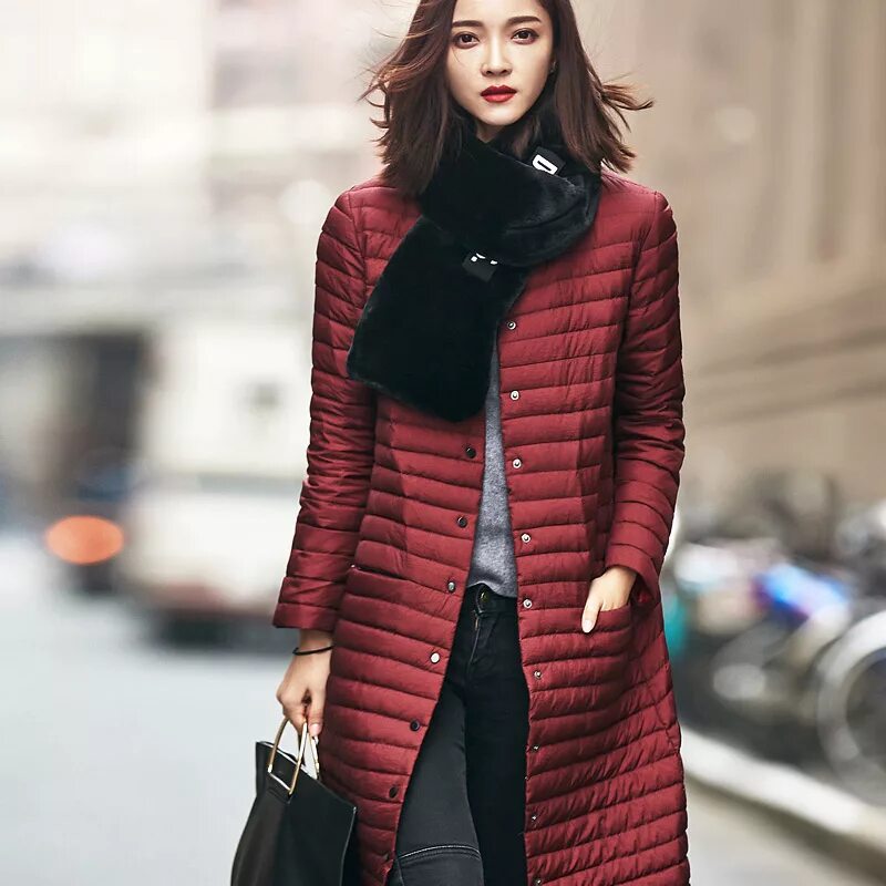 2019 Large Size Women's Horn Buckle Pocket Hooded Long Sleeve Jackets Coat Women