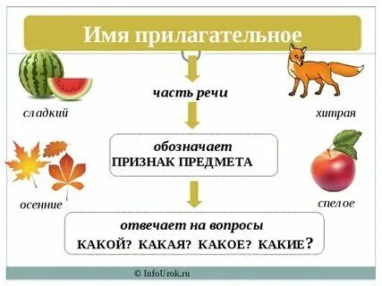Примеры имени прилагательного 6 класс Расскажите об имени прилагательном как части речи по плану