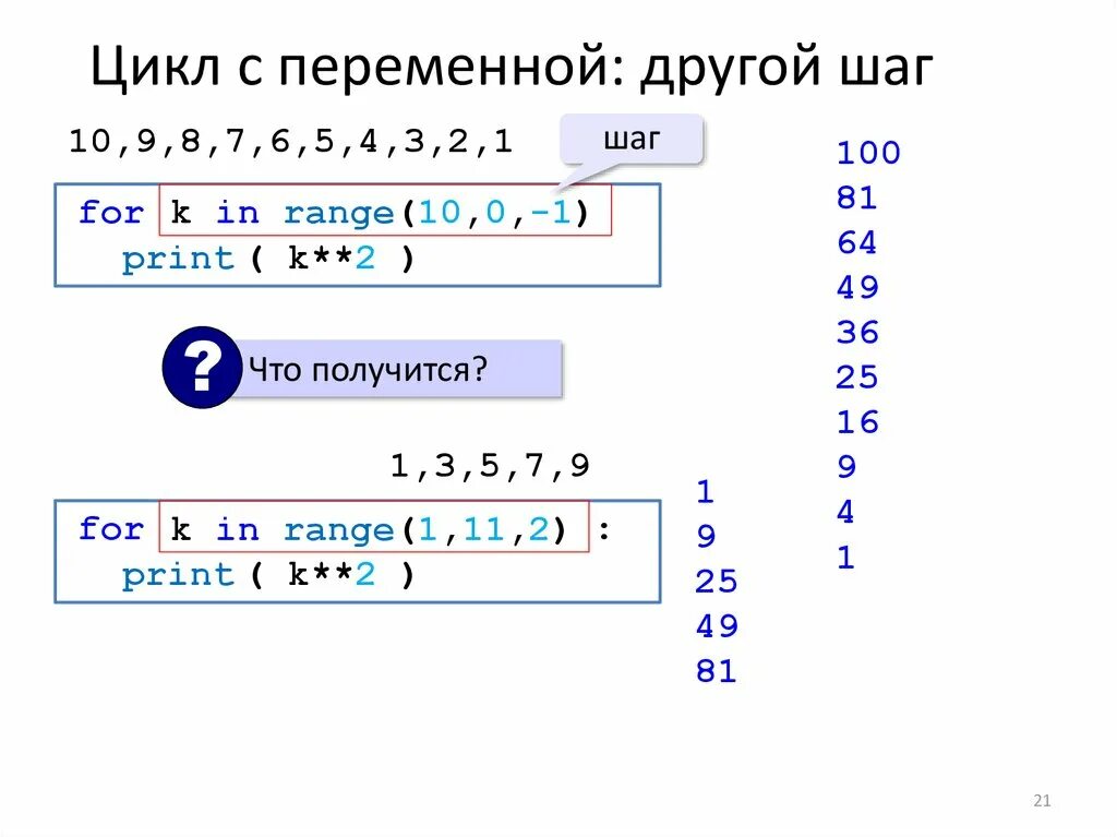 Kpolyakov огэ информатика. Цикл с переменной: другой шаг. Цикл с переменной питон. Цикл for в питоне с шагом. Питон цикл for с шагом пояснение.