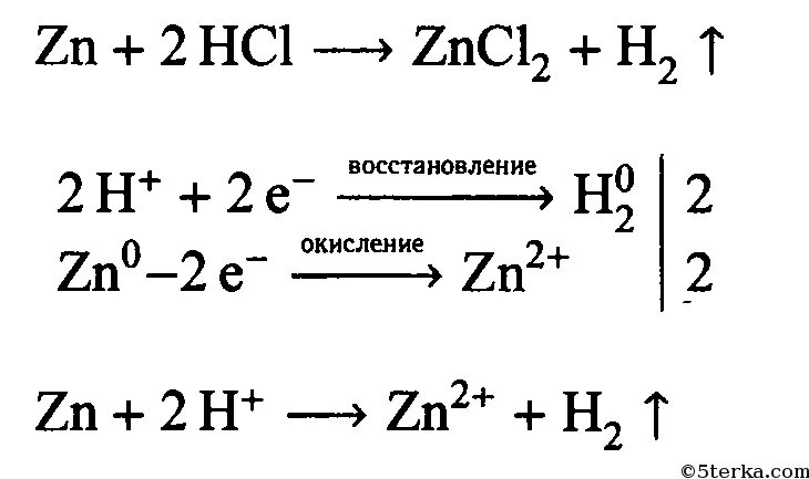 Цинк соляная кислота окислительно восстановительная реакция