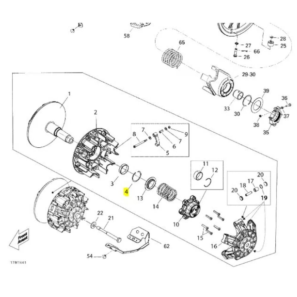 Втулка подвижной части вариатора Ski-Doo. Ремкомплект вариатора БРП снегоход 600 Ace. Втулка ведущего вариатора BRP 600 Ace. Пружина вариатора Ski Doo 800.