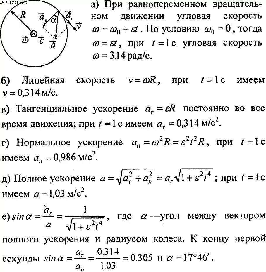 Колесо радиусом 0 1 м вращается. Колесо радиусом 10 см вращается. Касательное ускорение точки на ободе колеса. Колёса радиуса r вращается с угловым ускорением e. Колесо вращается с постоянным угловым ускорением 2 рад/с2.