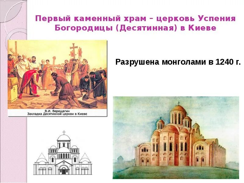 Церковь успения богородицы десятинная церковь. Десятинная церковь древней руси егэ. Культура 10 века на руси десятинная церковь. Была разрушена первая каменная церковь на руси. Была разрушена первая каменная церковь на руси.