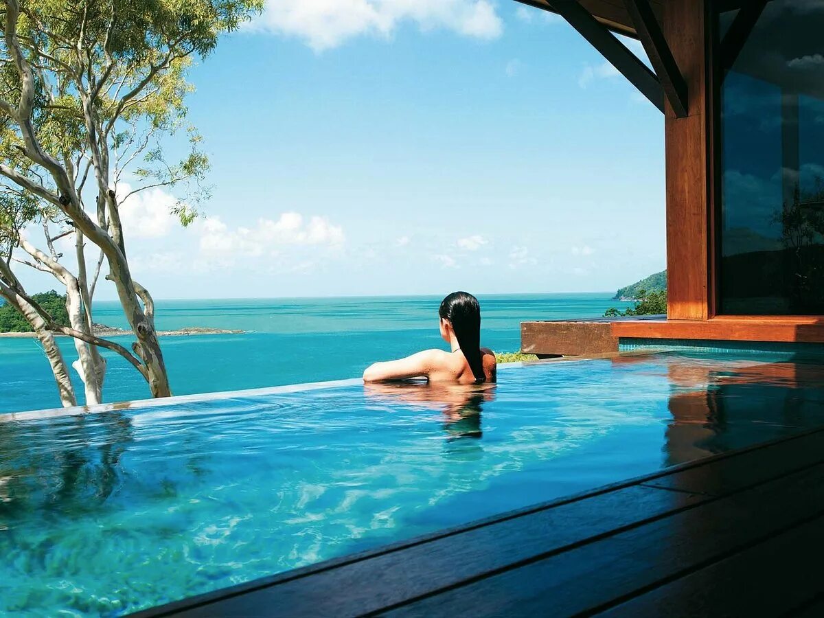 Near the swimming pool