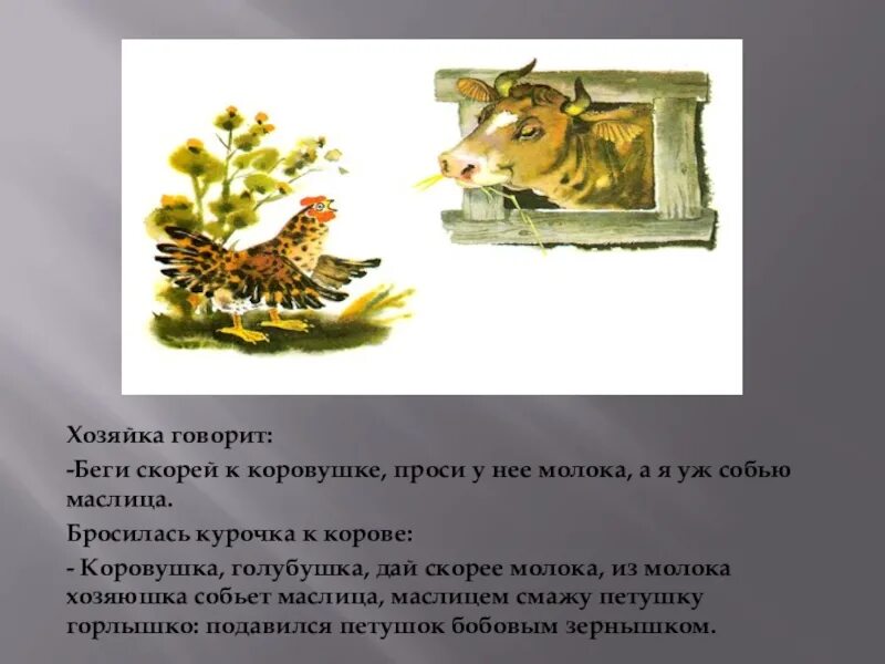 Презентация бобовое зернышко. Презентация к сказке петушок и бобовое зернышко. петушок курочка зернышко подавился. презентация по сказке петушок и бобовое зернышко для дошкольников. коровушка голубушка.