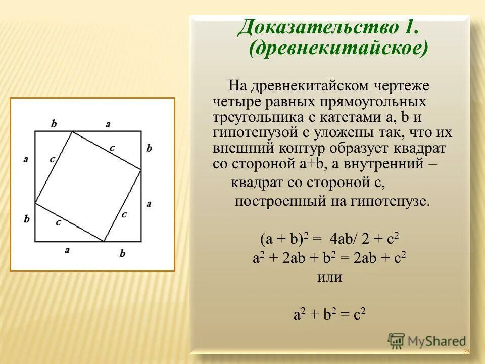 Теорема пифагора доказательство треугольник. Древнекитайское доказательство теоремы Пифагора. Чертеж для доказательства теоремы Пифагора. Древнекитайское доказательство теоремы Пифагора рисунок. Доказательство теоремы ПИФ.