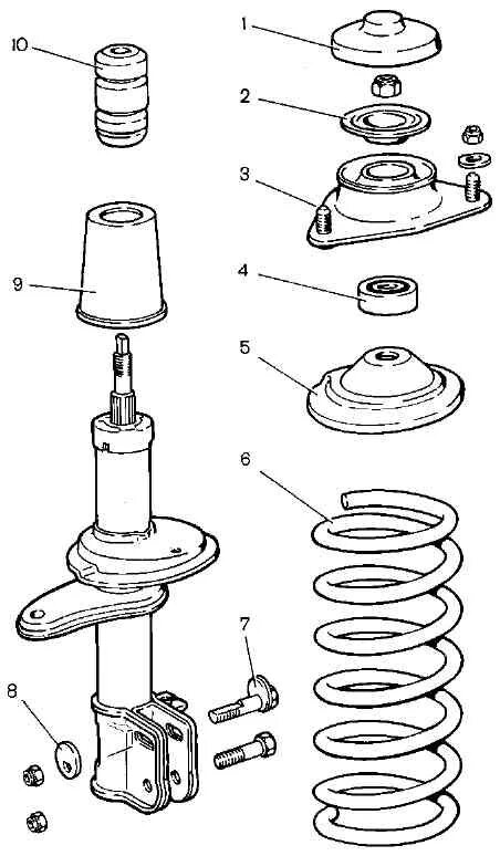 Сборка стойки амортизатора. Задняя опора стойки ВАЗ 2170 схема. Схема опоры стойки ВАЗ 2170.