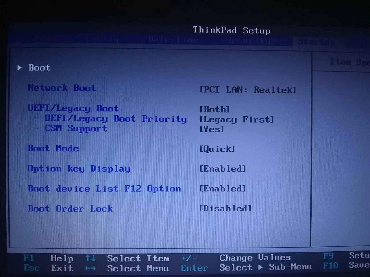 Boot menu материнской платы