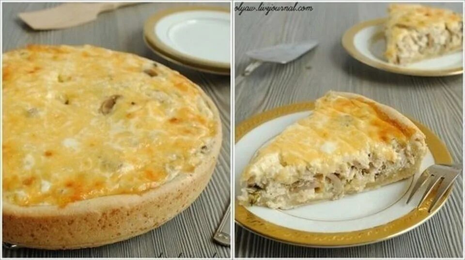 Куриный пирог с грибами. Пирог-сметанник с курицей и грибами. лоранский пирог. лоранский пирог с курицей. диетический пирог с курицей и грибами.